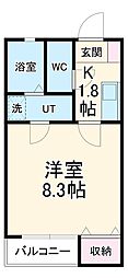 名古屋市営名港線 東海通駅 徒歩10分の賃貸アパート 2階1Kの間取り