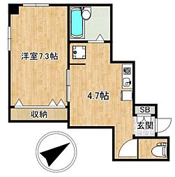 ゴンドラ西荻ビル 2階1DKの間取り