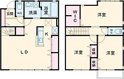 SUNSET　MALL　C 1階3LDKの間取り