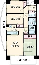 パークキューブ亀有 3階3LDKの間取り