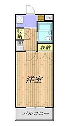 グラマシー若林 3階1Kの間取り