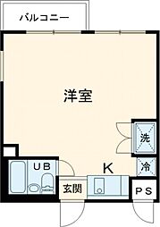 東急多摩川線 下丸子駅 徒歩4分の賃貸マンション 4階ワンルームの間取り