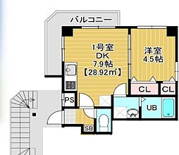 ｌｉｌａｃ 4階1DKの間取り