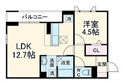 D-Sereno新倉　I 2階1LDKの間取り