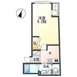 ボス　バレーヒル 2階1Kの間取り