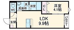 LECOCON春日井 1階1LDKの間取り