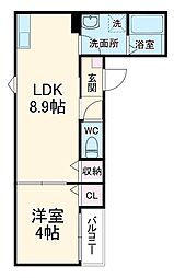 LECOCON春日井 2階1LDKの間取り