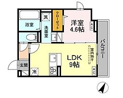 D-comodo深大寺北町 2階1LDKの間取り