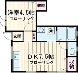 ロハスレジデンス 1階1DKの間取り