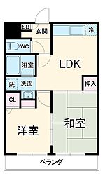 リーベンドハウス中桜塚 1階2LDKの間取り