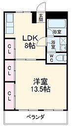 ヨイマンション 3階1LDKの間取り