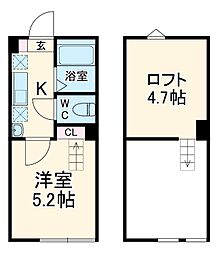 ルミエス菊名 1階1Kの間取り