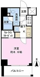 レガリス高田馬場 9階1Kの間取り