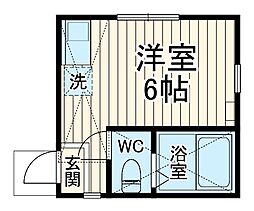 ユナイト丸山アプリコットパフェ 210 2階ワンルームの間取り