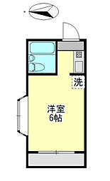 ルミネ東中神 2階ワンルームの間取り