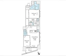 Ｌｅ　ＵｎＤｅｕｘ南青山 9階2LDKの間取り