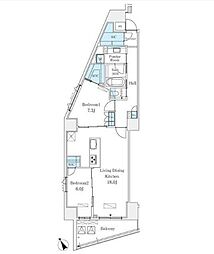 Ｌｅ　ＵｎＤｅｕｘ南青山 10階2LDKの間取り