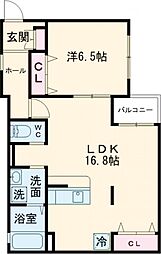 ＬＡＴＩＮＡ 2階1LDKの間取り