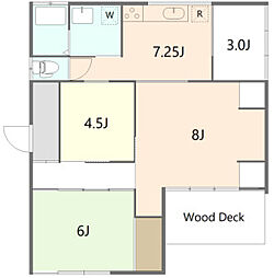 羽西貸家 1階4DKの間取り