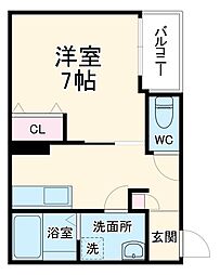 ＬＥＣＯＣＯＮ半田VI 1階1Kの間取り