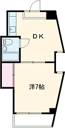 塚田ビル 2階1DKの間取り