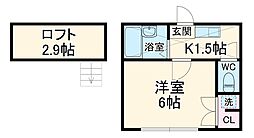 プリンスハイツ武蔵小杉 1階1Kの間取り