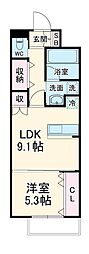 ＬＡ・ＬＡ 3階1LDKの間取り