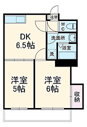 カルプマール玉川 2階2DKの間取り