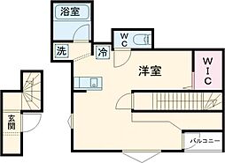 ie 2階ワンルームの間取り