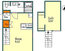 プリマ所沢元町 1階ワンルームの間取り