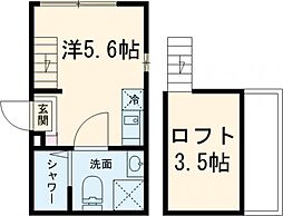 テラス金町 206 2階1Kの間取り