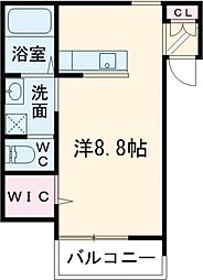 WoodyChaleur 1階ワンルームの間取り