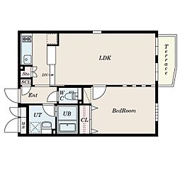 PASEO荏原中延 1階1LDKの間取り