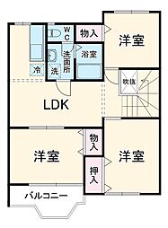 ポワール・メゾン2番館 2階3LDKの間取り