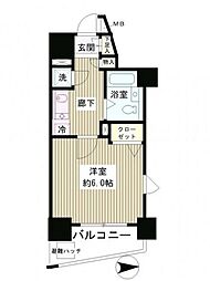 レジディア新中野 11階1Kの間取り