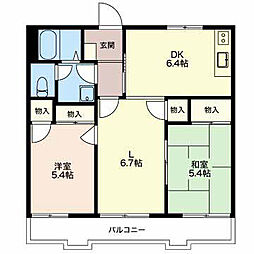 SSコーポ PAVO 2階2LDKの間取り