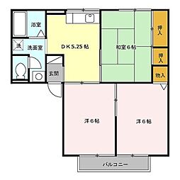 ベルタウン 2階3DKの間取り