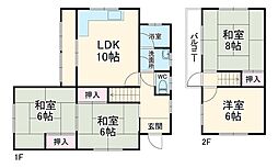 南平台戸建 1階4DKの間取り