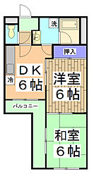 メゾン・ド・ステラ 4階2DKの間取り