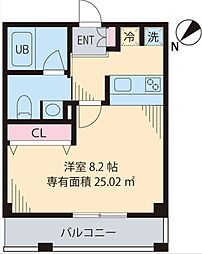グランデ目白御留山 1階1Kの間取り