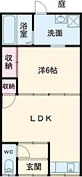 寺戸町西垣内貸家 1階1LDKの間取り