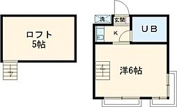 ベレーザ・ヨシダ 2階ワンルームの間取り