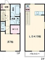 Terrace　HANA 1階1LDKの間取り