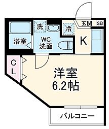 ＳＲ北習志野 2階1Kの間取り