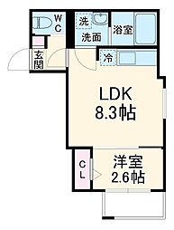 KEIAI RESIDENCE 北大宮 3階1LDKの間取り
