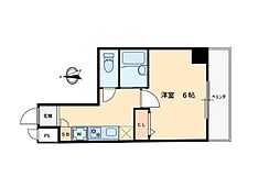 コンテント府中 8階1Kの間取り