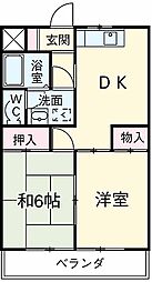 ストークマンション 3階2DKの間取り