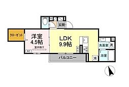 Asset-Court調布ヶ丘 303 3階1LDKの間取り