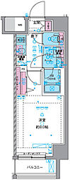 GENOVIA四ツ木 8階1Kの間取り
