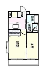 JR両毛線 伊勢崎駅 徒歩35分の賃貸マンション 3階1DKの間取り